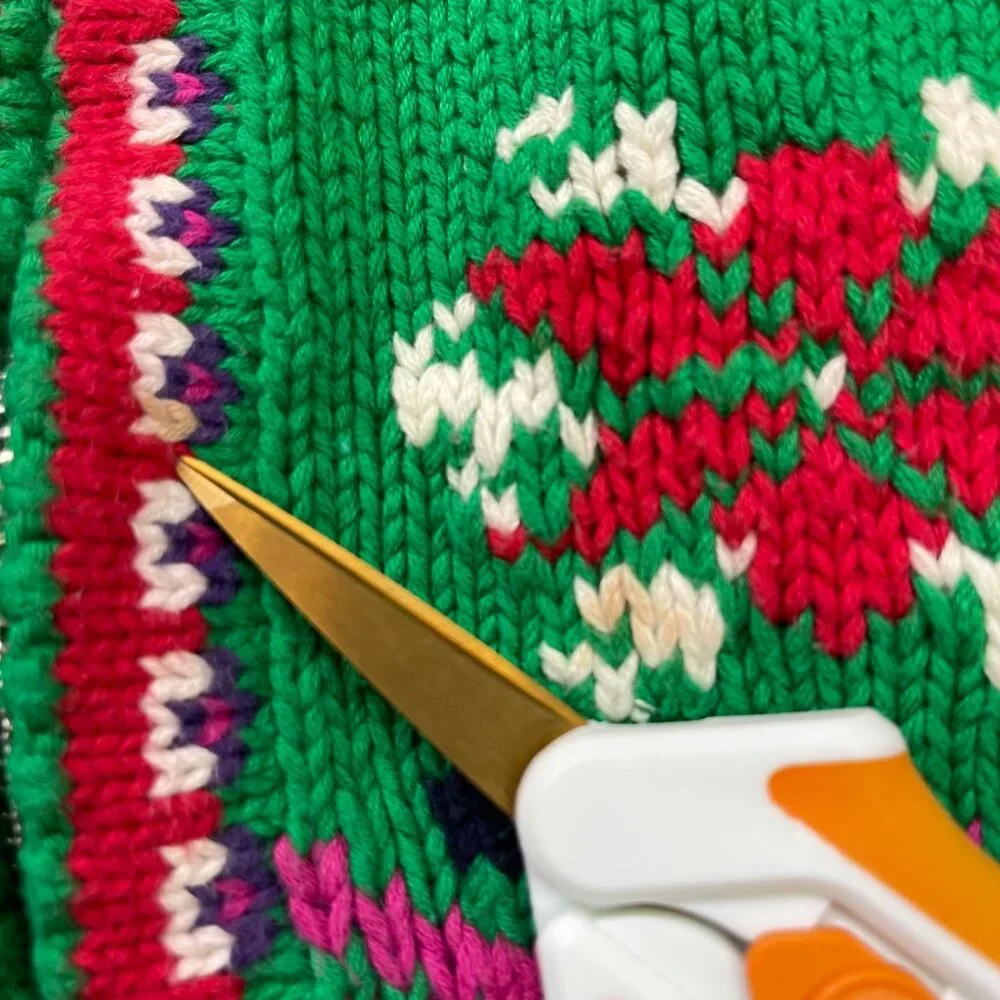 Vintage Gap Handknit Holiday Cardigan Sweater Girls XL 100% Cotton‎ Christmas